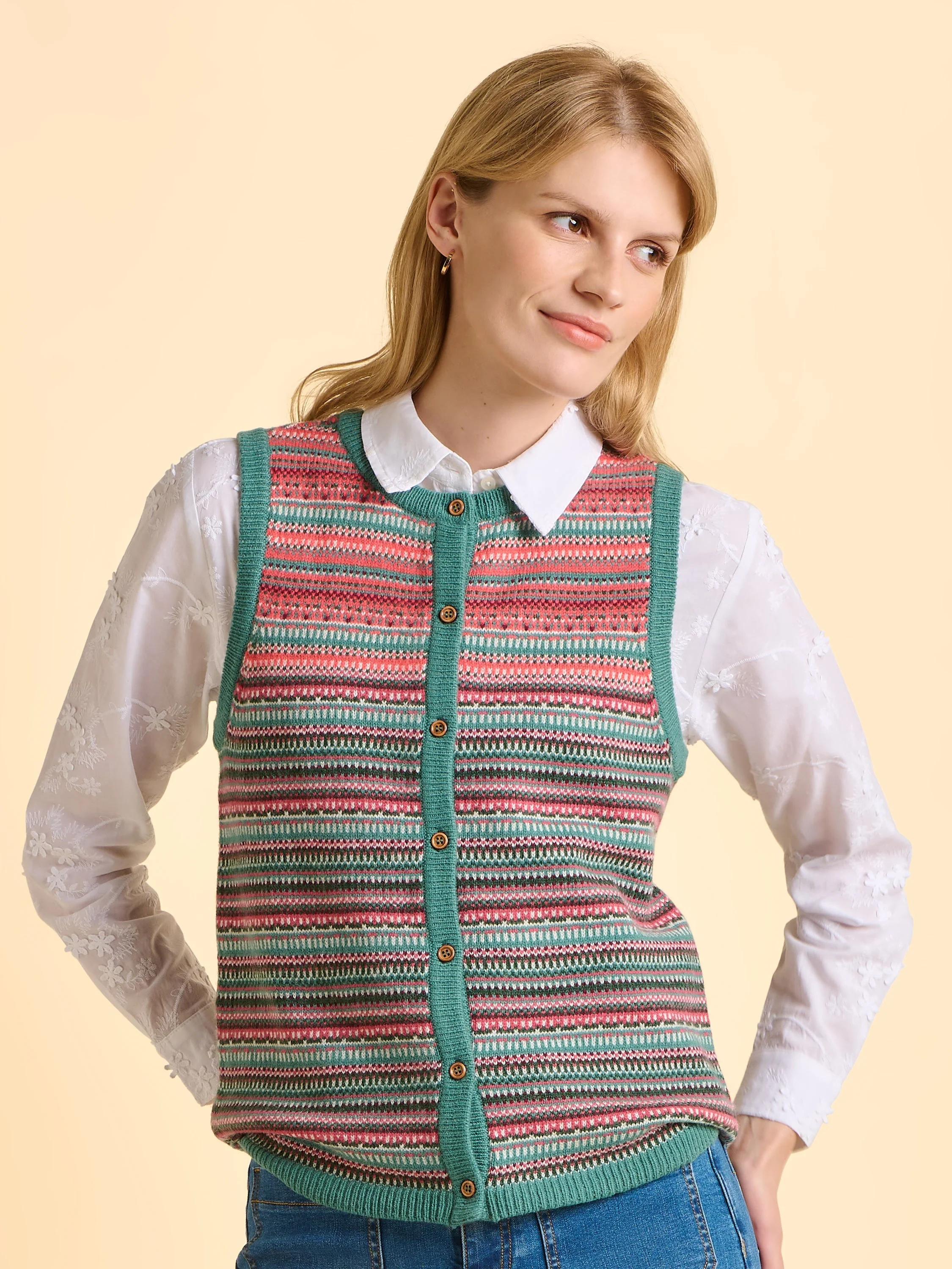 Salted Fairisle Button Tank - Image 2