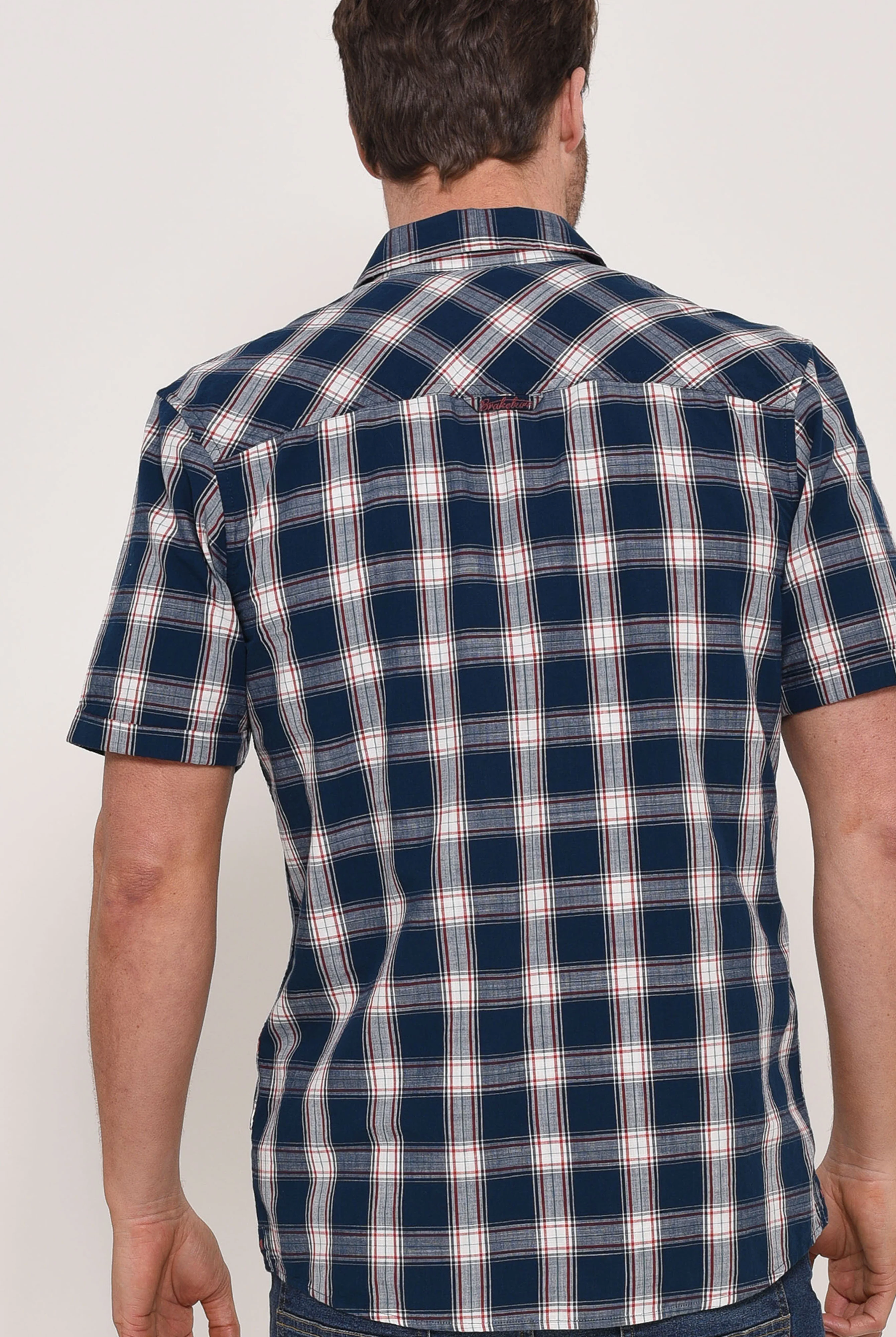 Short Sleeve Blue Check Shirt - Image 2