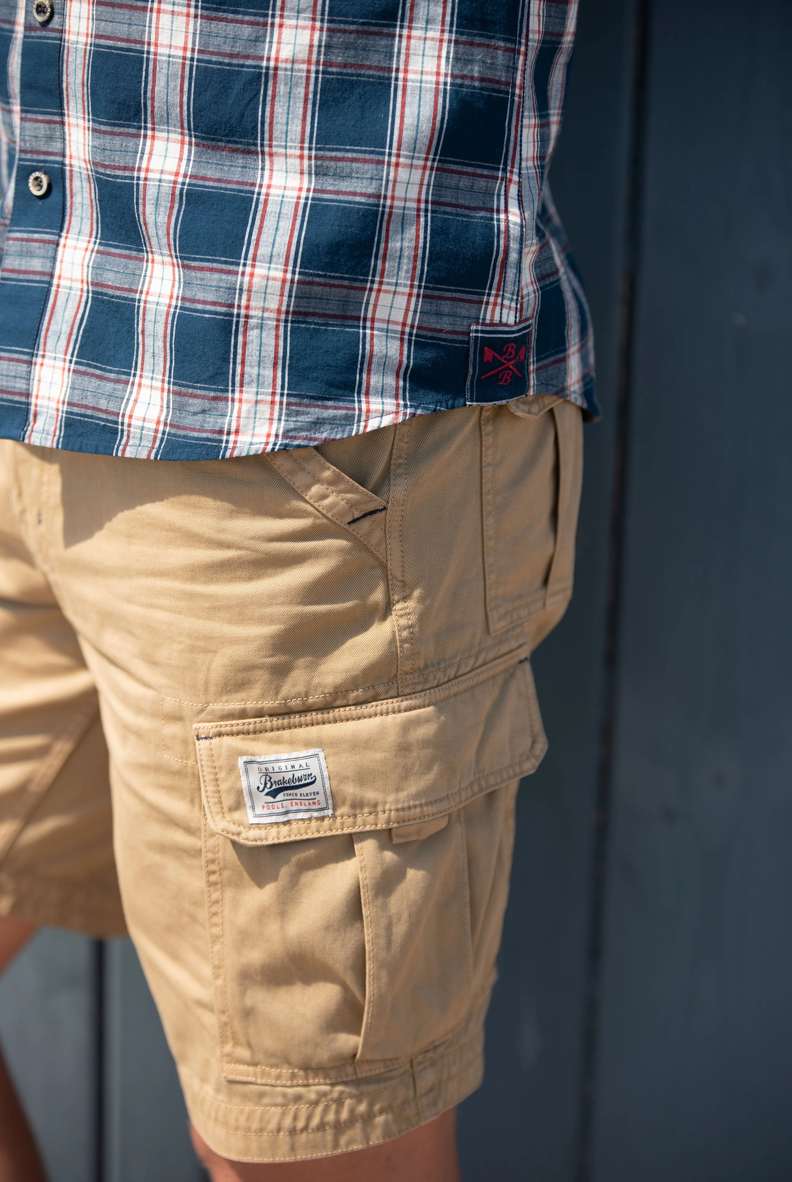 Short Sleeve Blue Check Shirt - Image 6