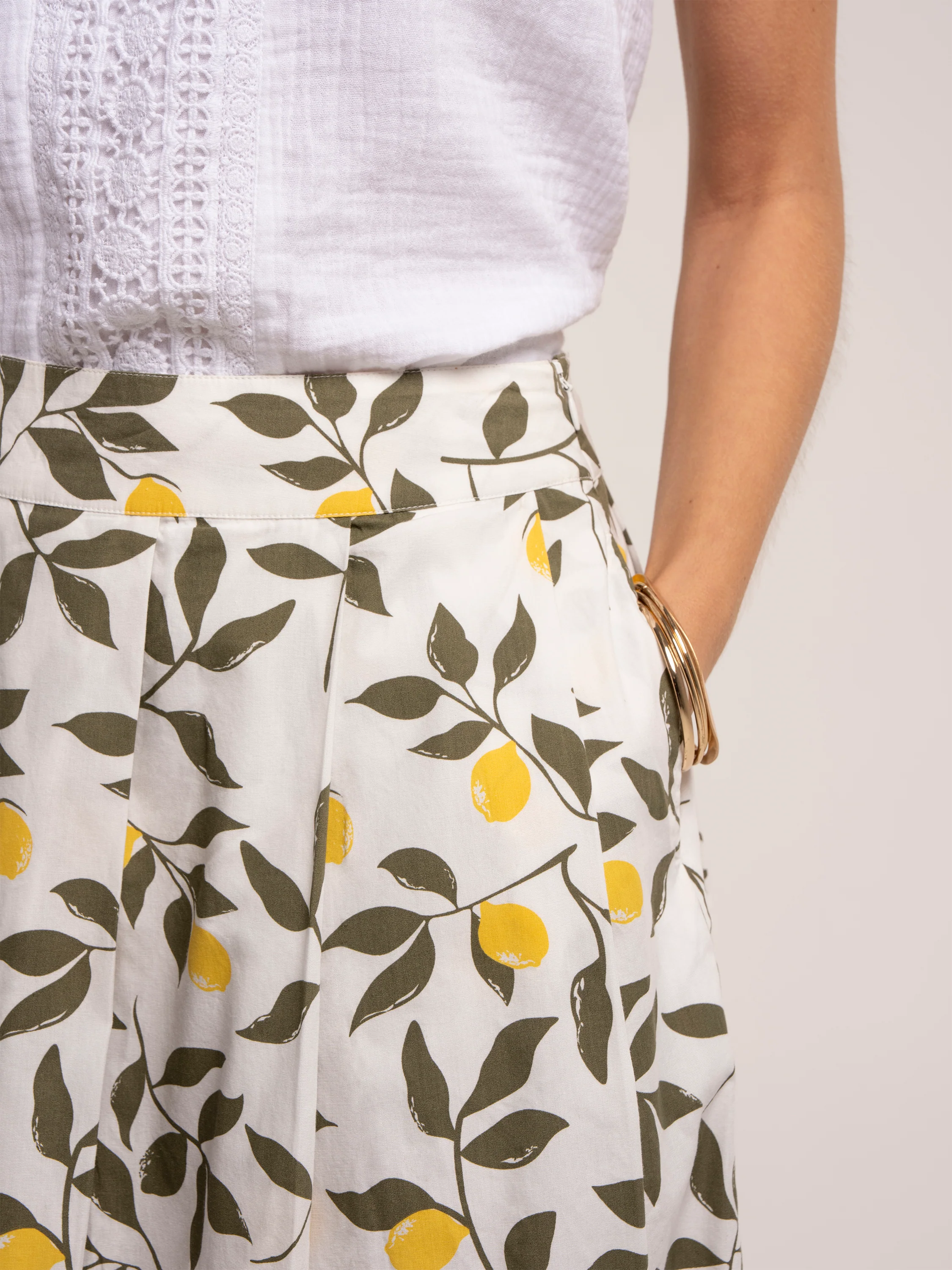 Sicily Lemon Printed Midi Skirt - Image 4