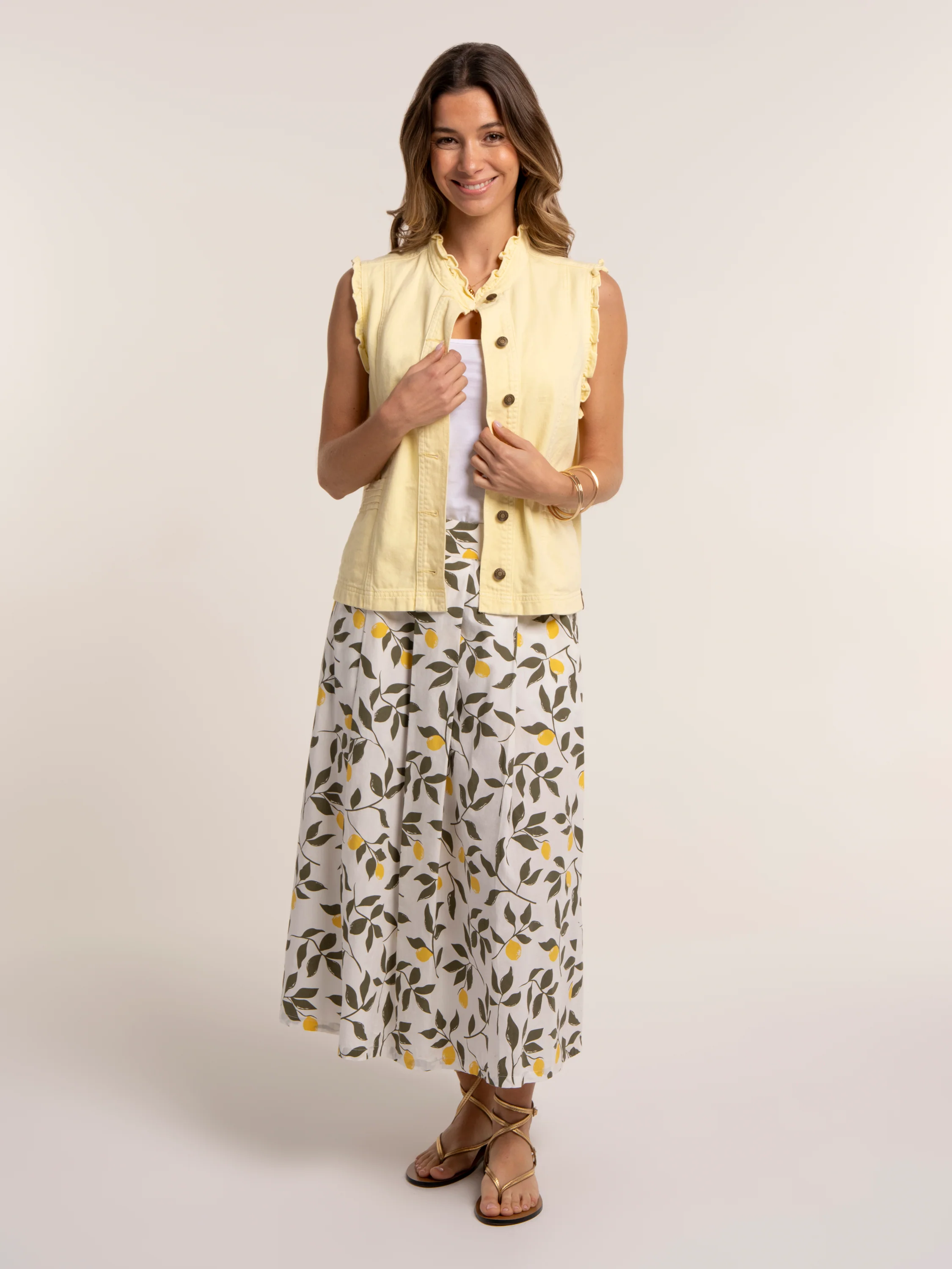 Sicily Lemon Printed Midi Skirt - Image 5