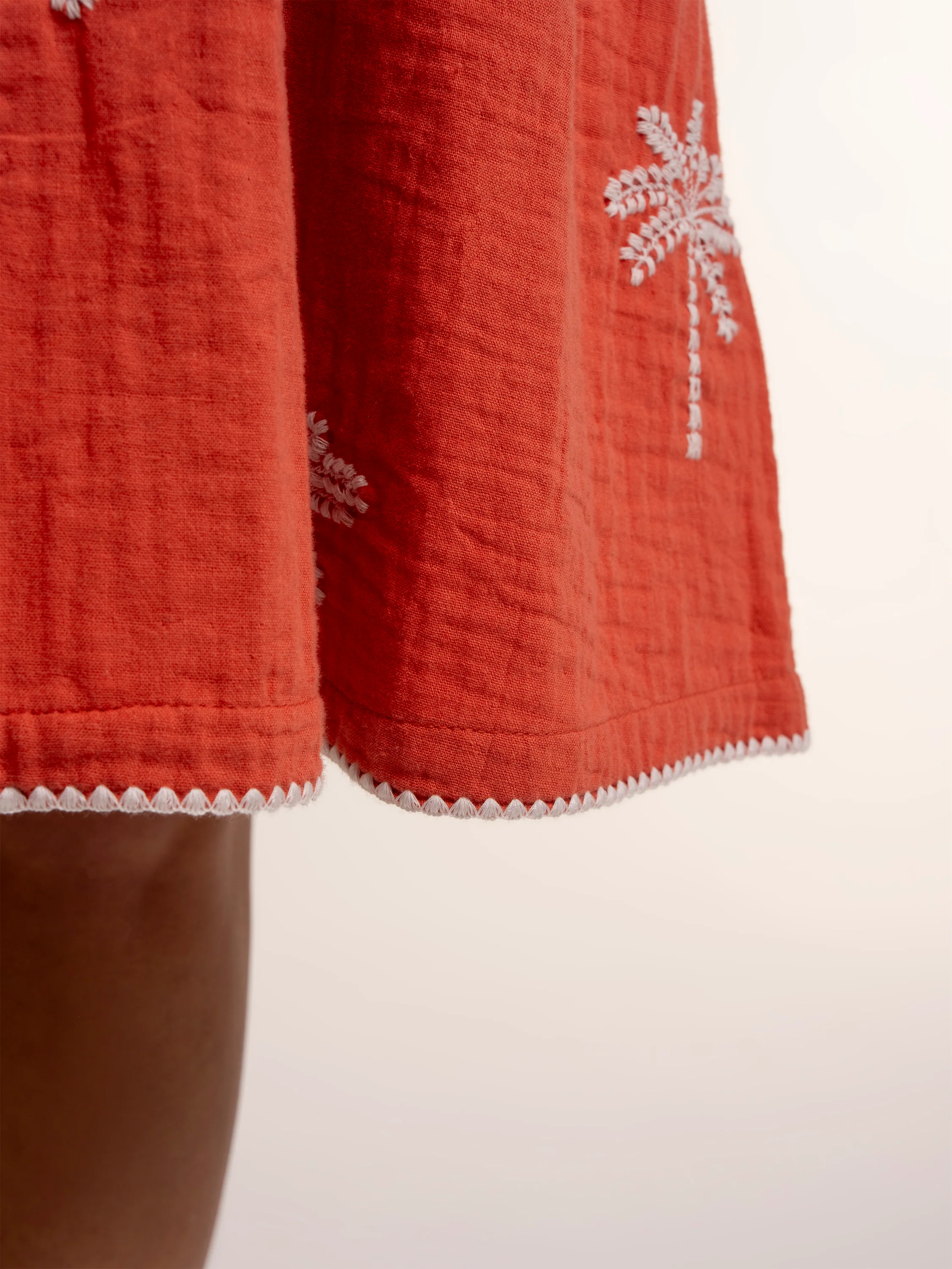 Sol Embroidered Double Cloth Knee Length Dress - Image 8