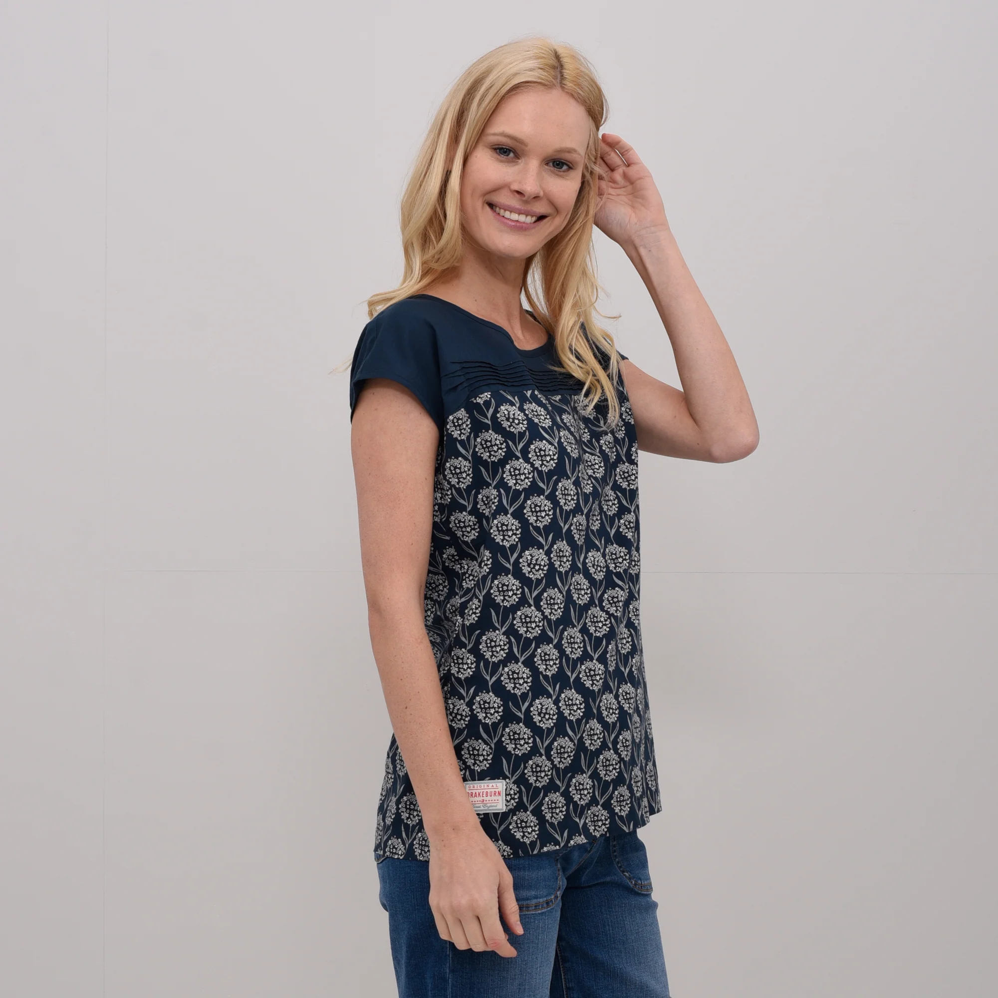 Spring Flower Tshirt Navy - Image 2