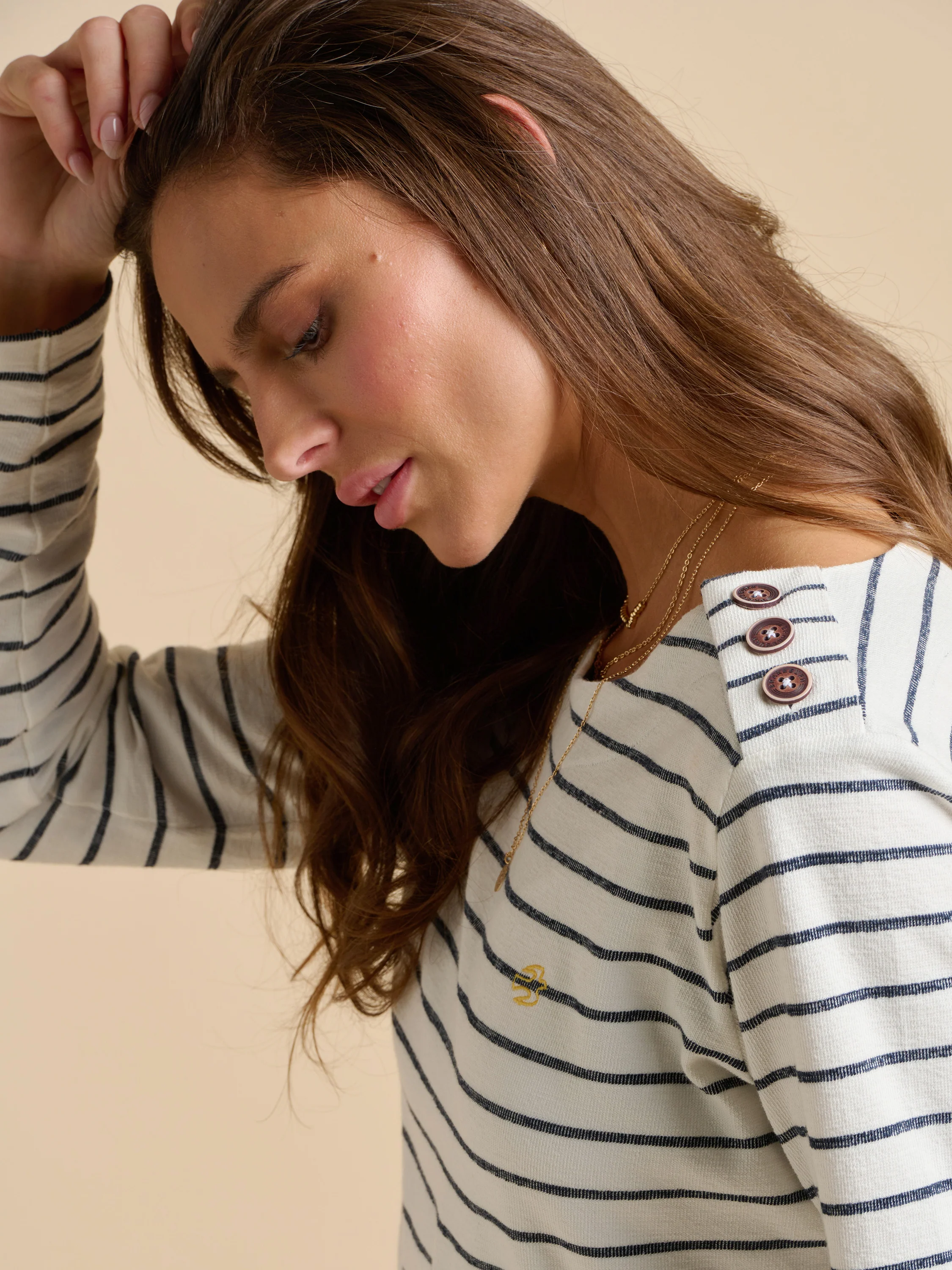 Stripe Bella Crew Neck Sweat - Image 5