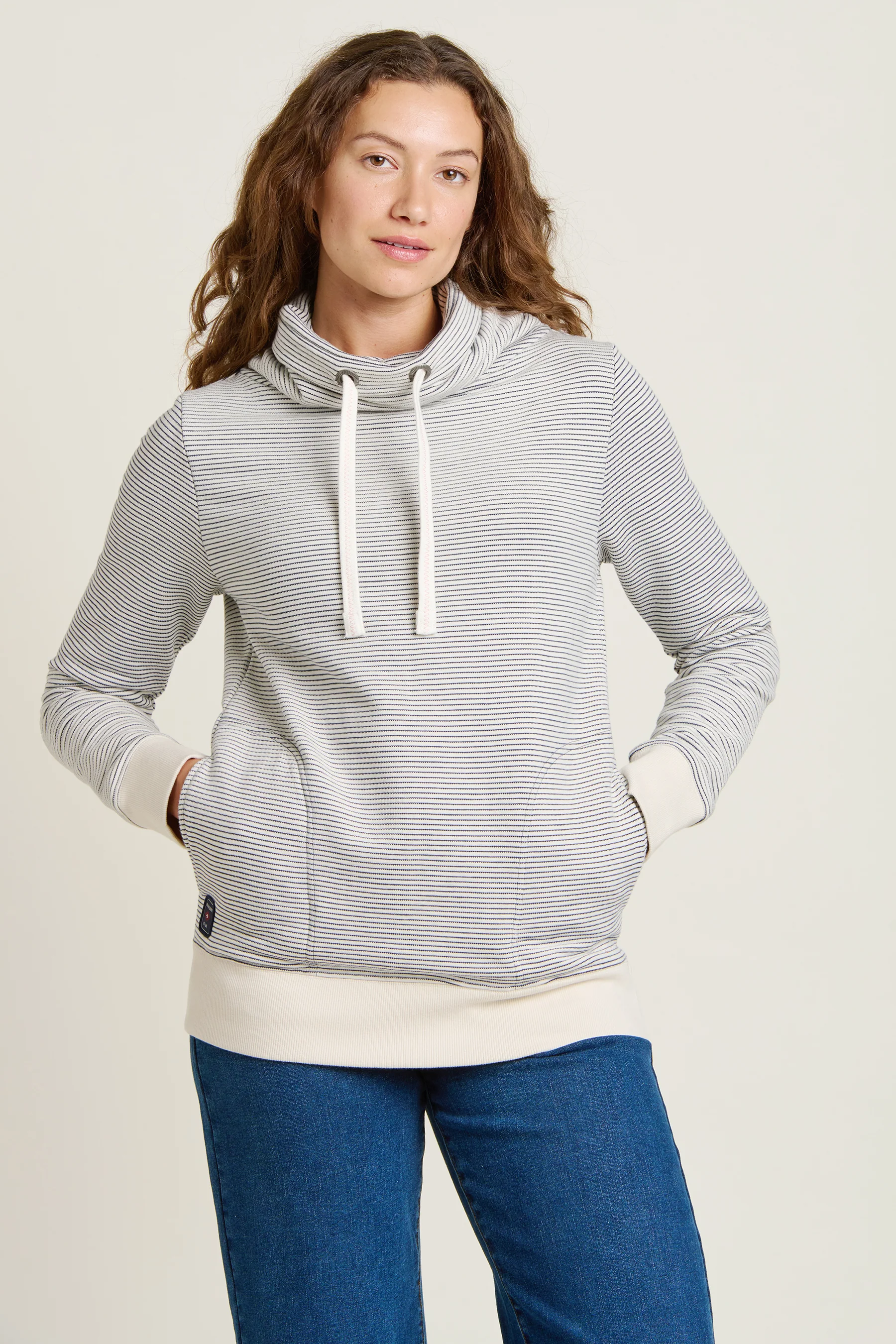 Stripe Cowl Neck Sweatshirt - Image 3
