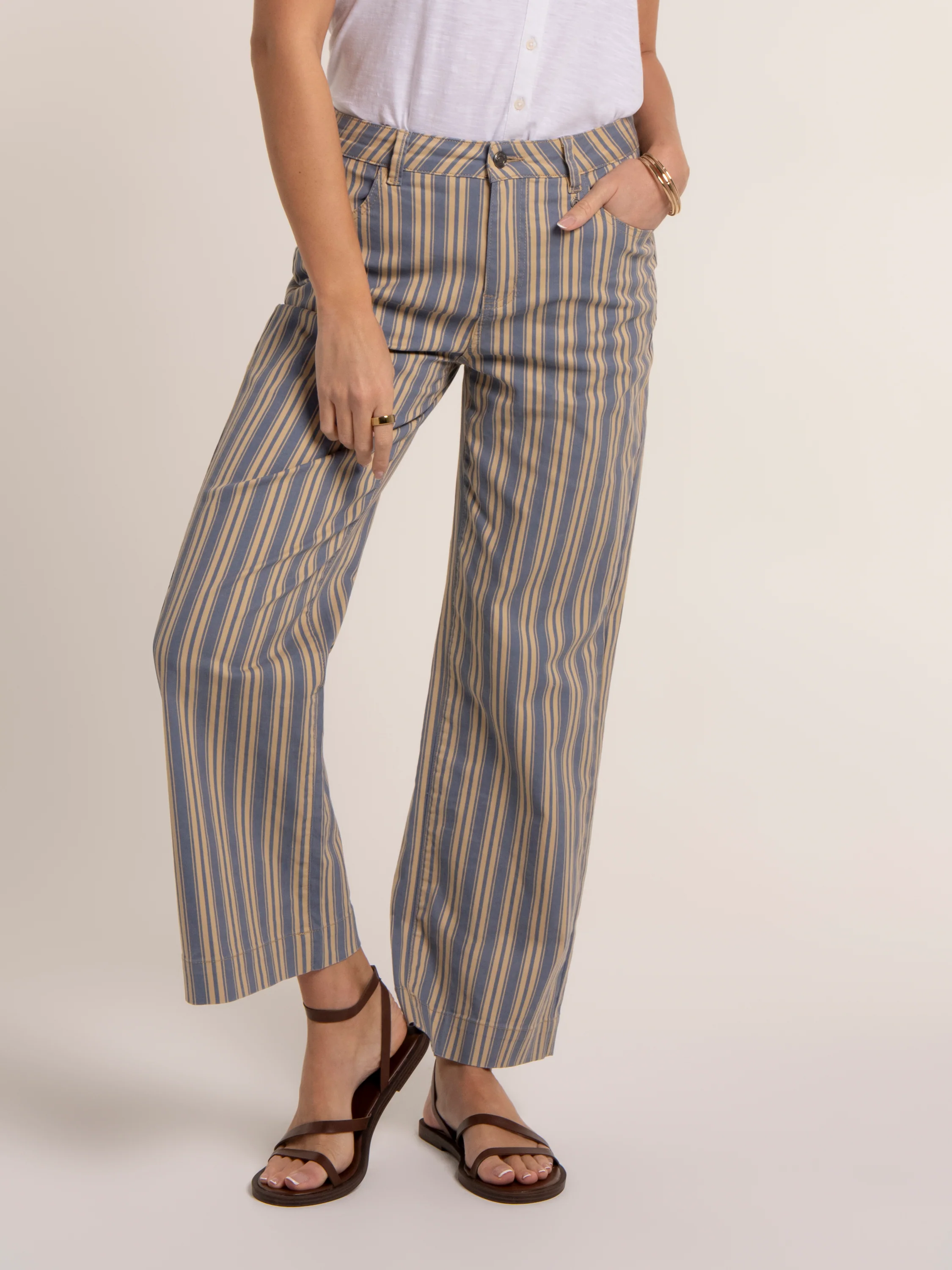 Stripe Straight Leg Jeans