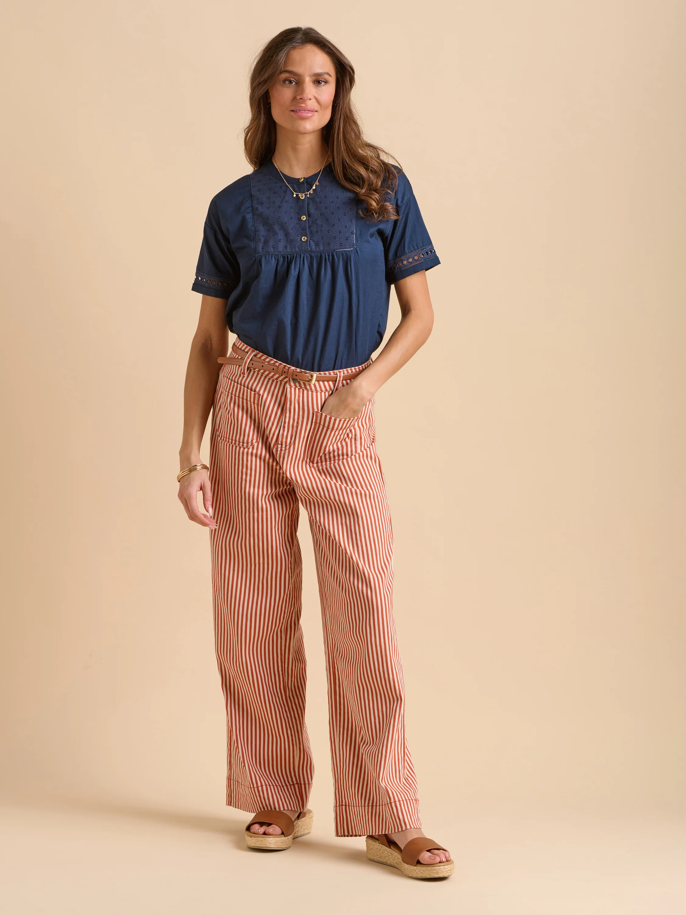 Stripe Straight Leg Jeans - Image 5