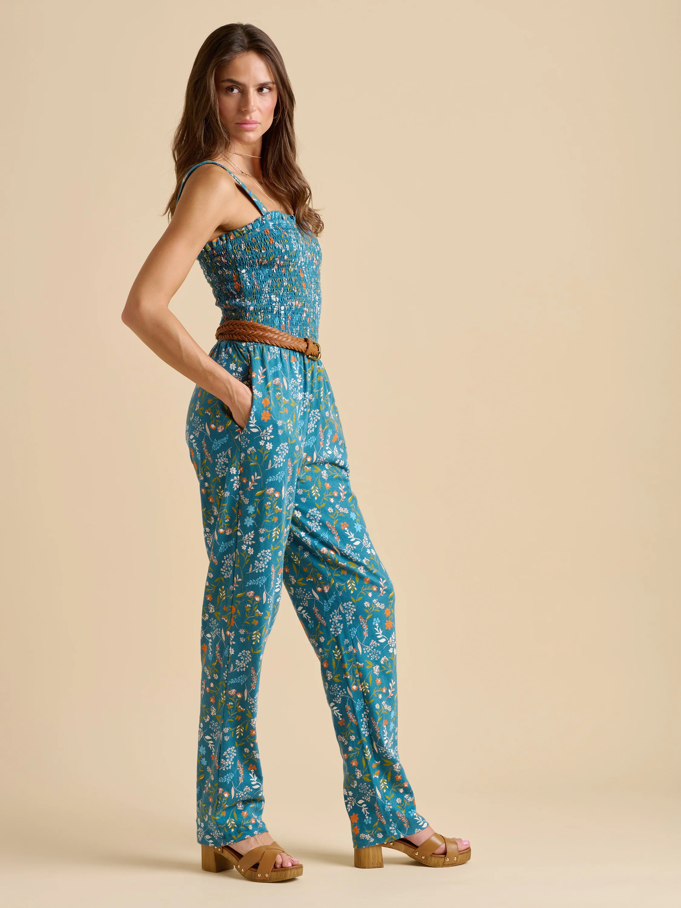 Teal Shoreline Meadow Jumpsuit - Image 4