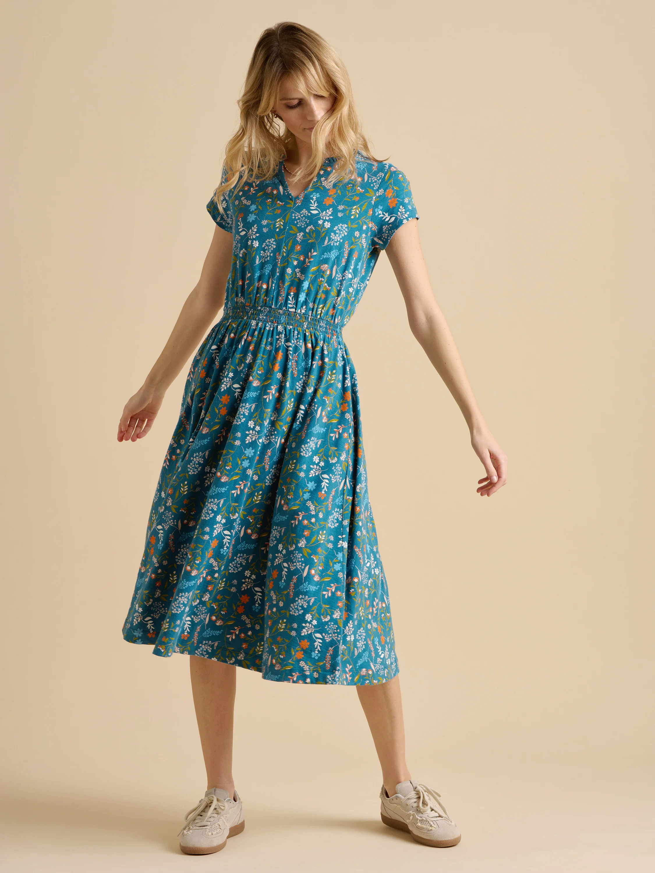 Teal Shoreline Meadow Midi Dress - Image 4