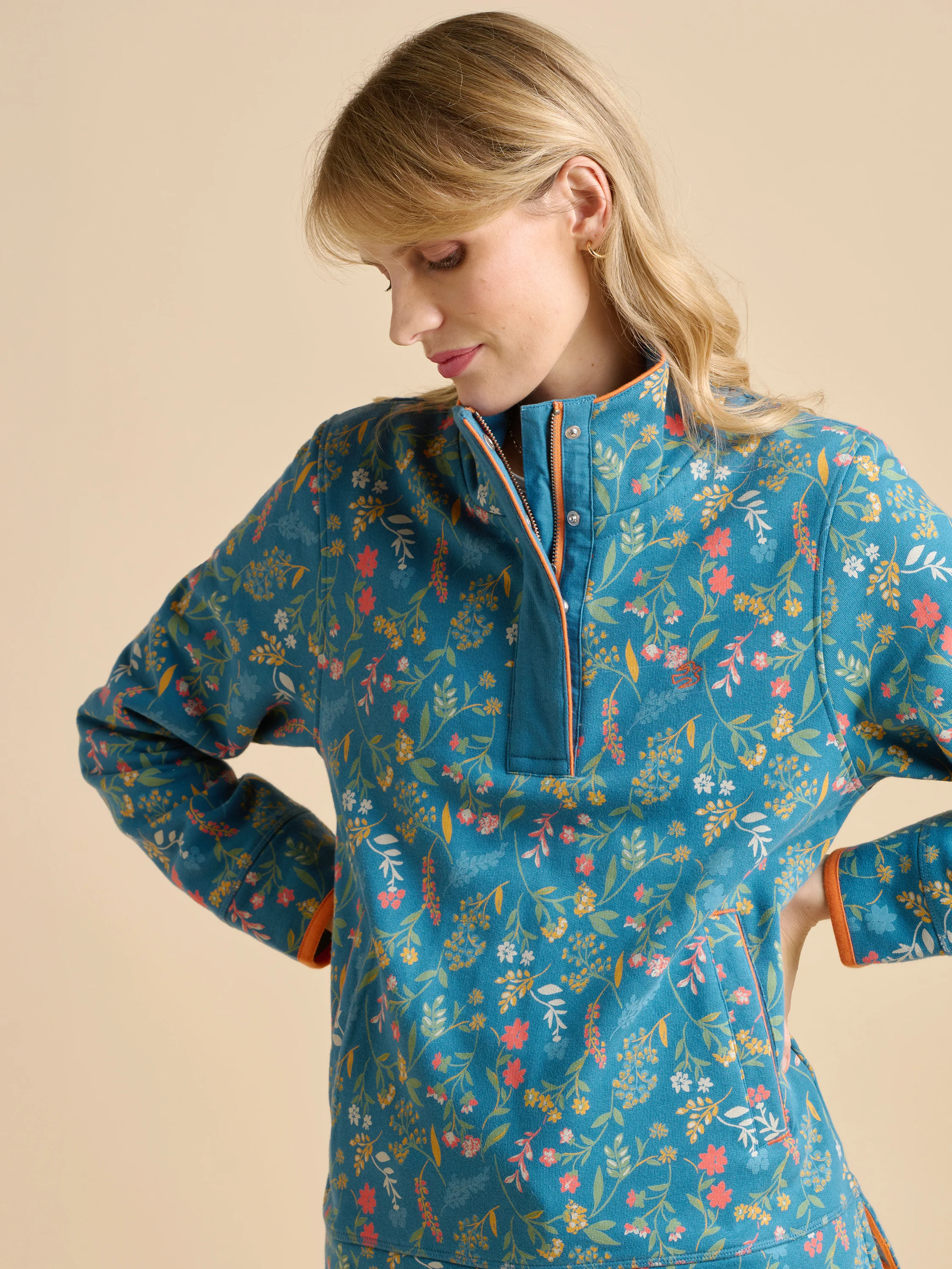 Teal Shoreline Meadow Quarter Zip - Image 6