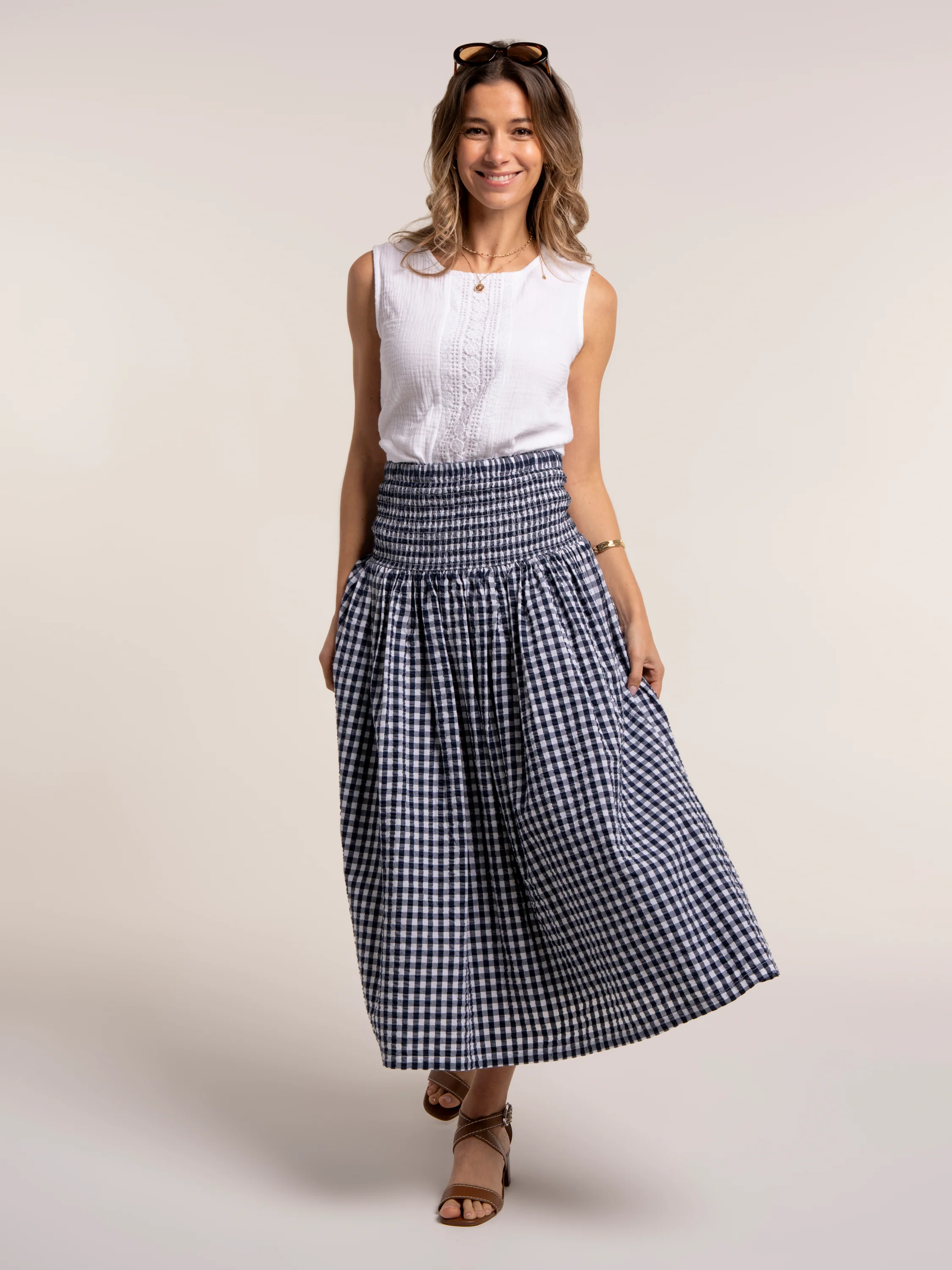 Teresa Gingham 2-in-1 Maxi Skirt - Image 3
