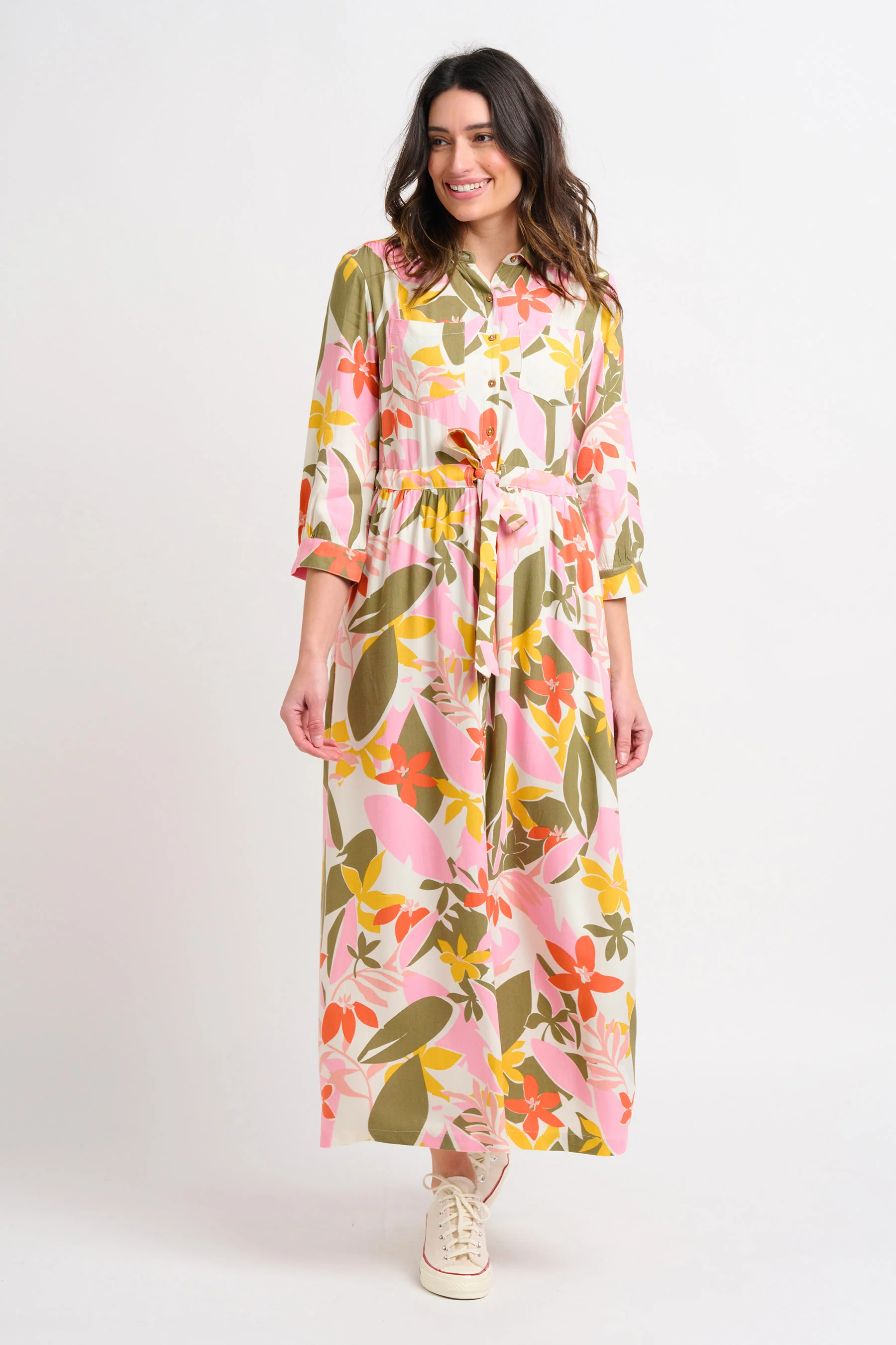 Tropical Palm Shirt Dress - Image 2