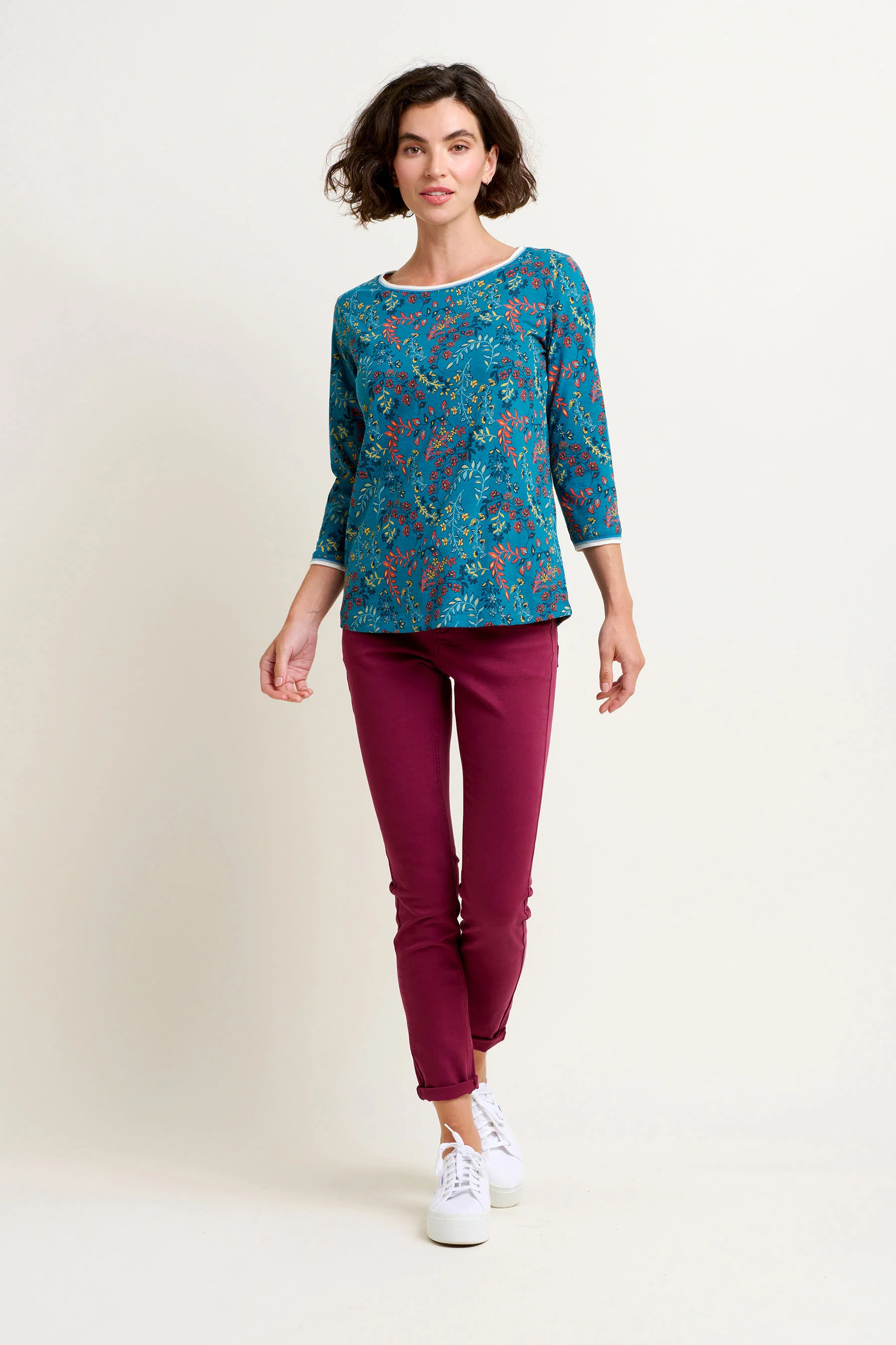 Uma Floral Paisley 3 Quarter Tee - Image 4