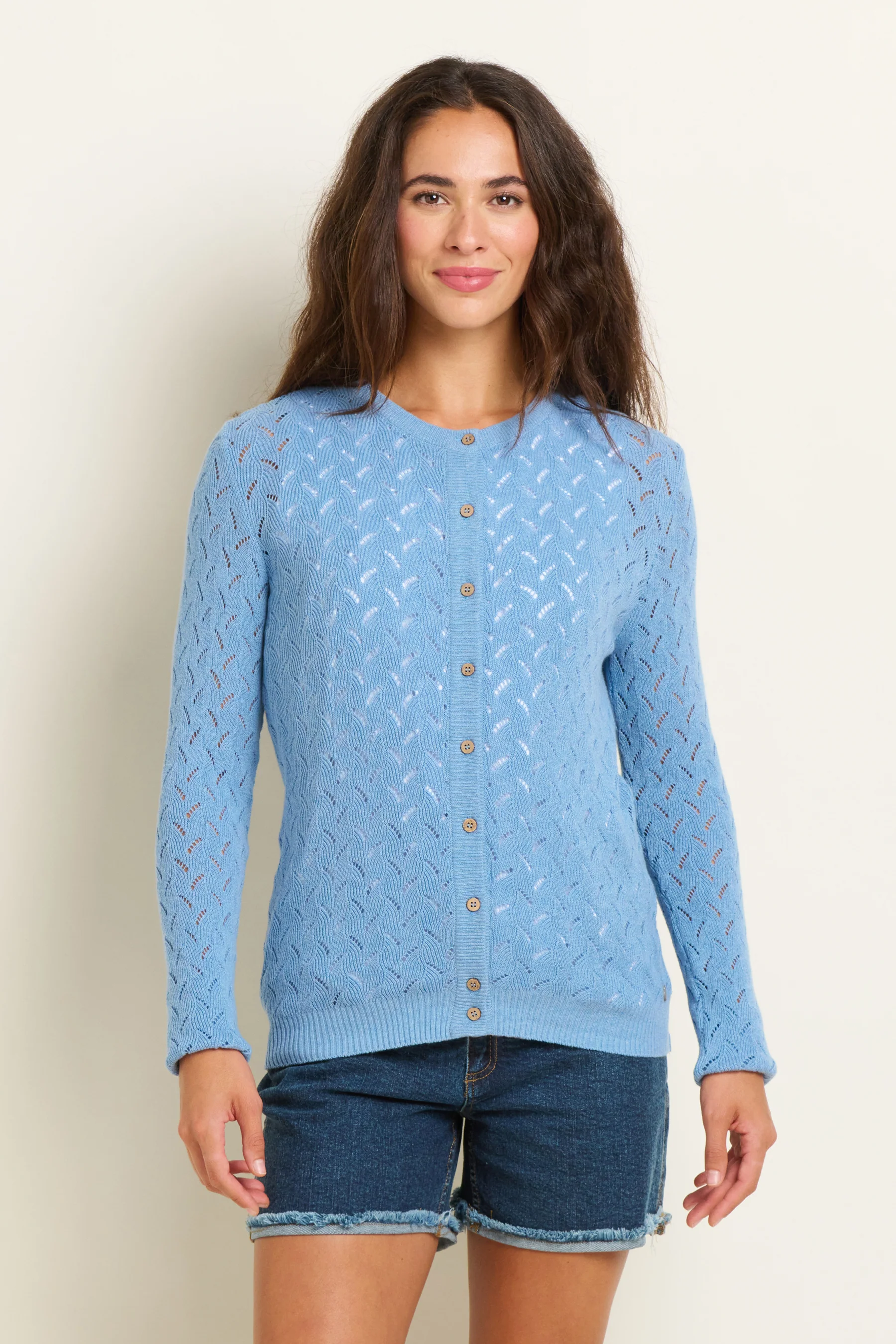 Wave Pointelle Knitted Cardigan - Image 2