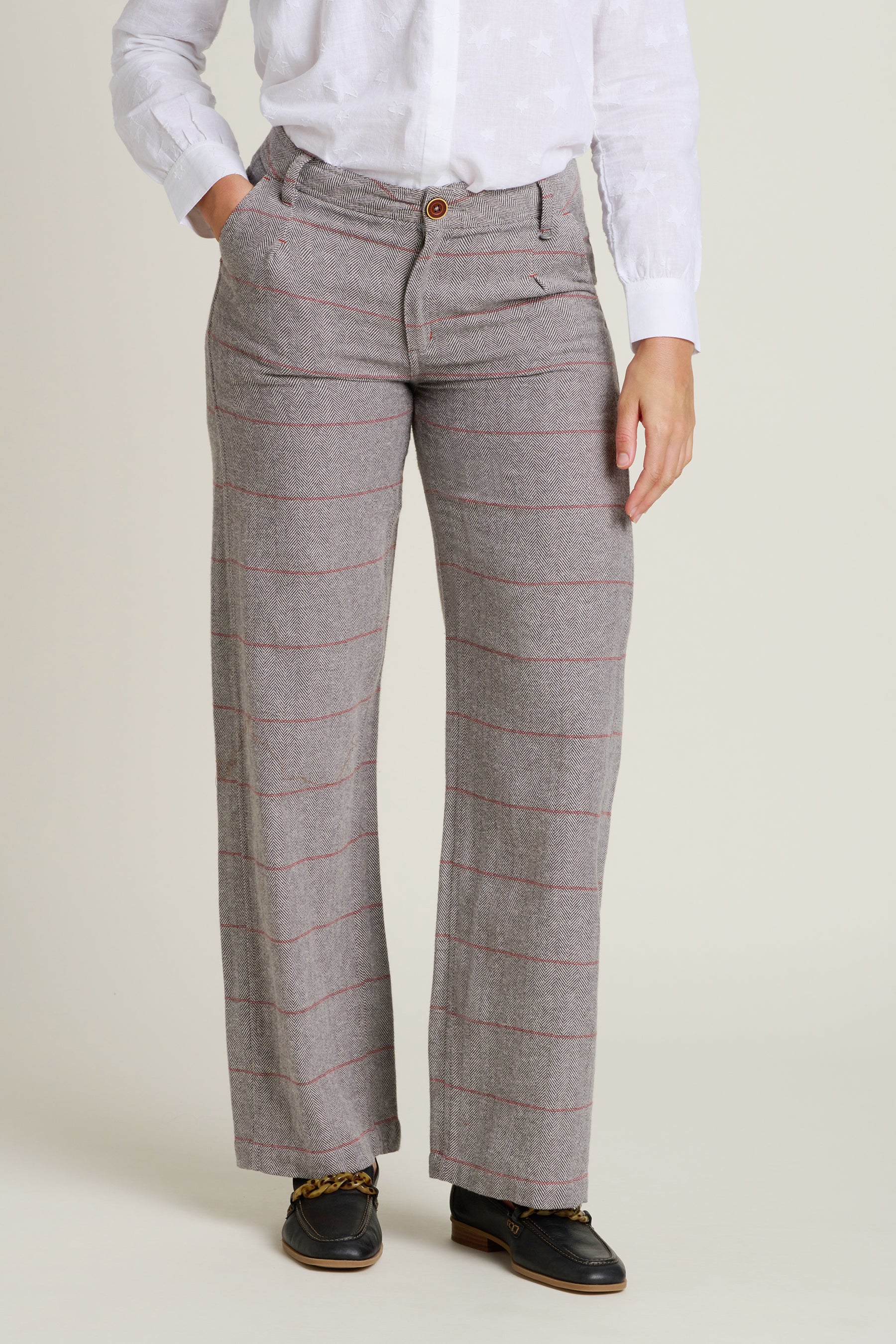 Wide Leg Textured Trouser - Image 3