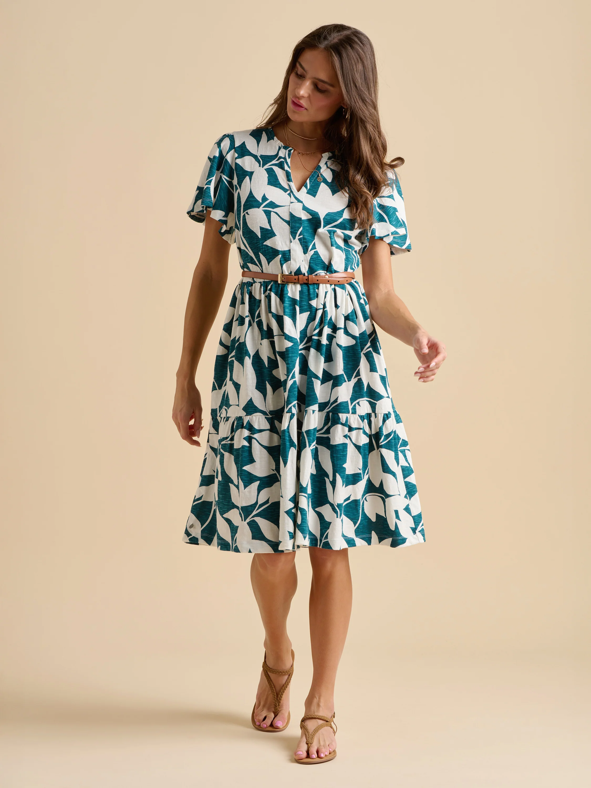 Woodland Leaves Knee Length Dress - Image 2