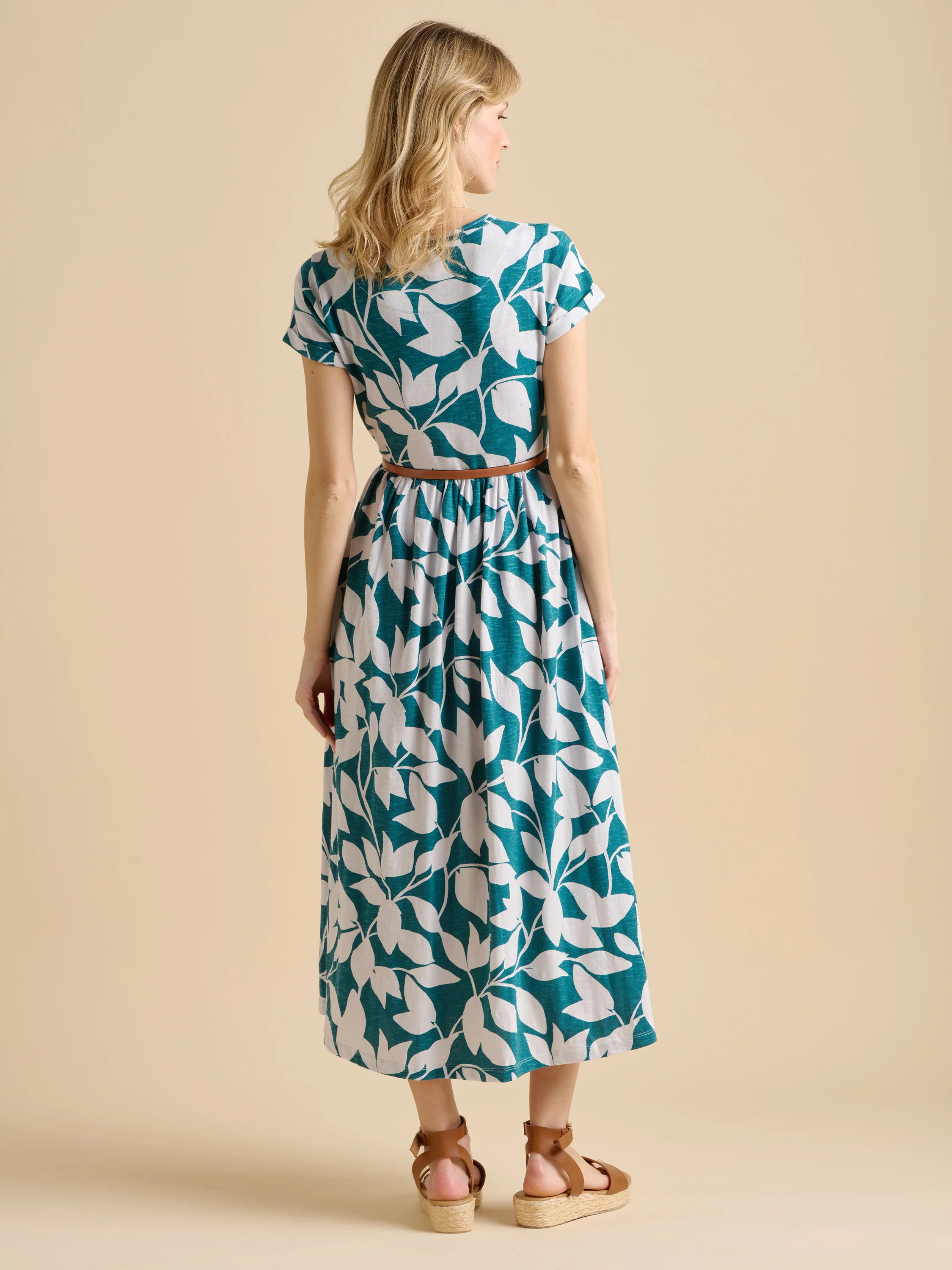 Woodland Leaves Maxi Jersey Dress - Image 2