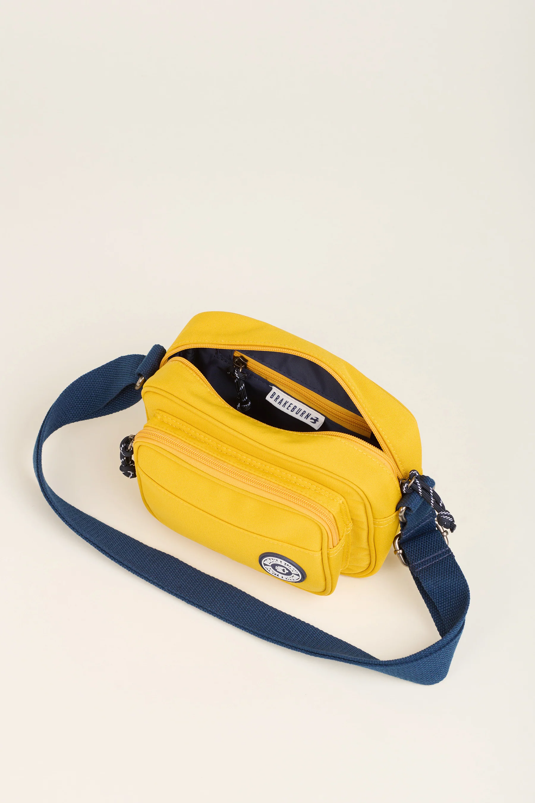 Yellow And Navy Medium Camera Crossbody Bag - Image 2