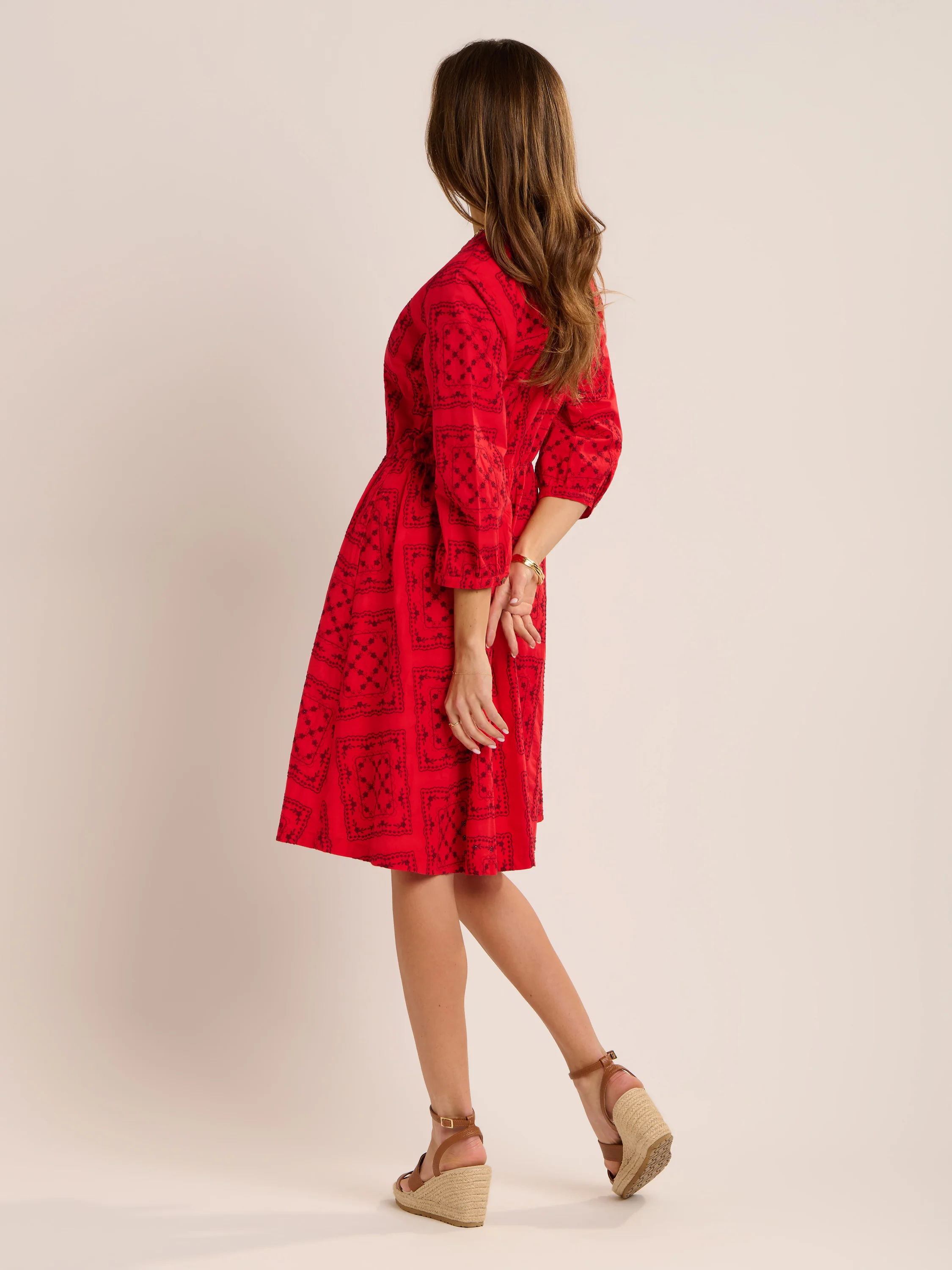 Zora Embroidered Knee Length Dress - Image 2