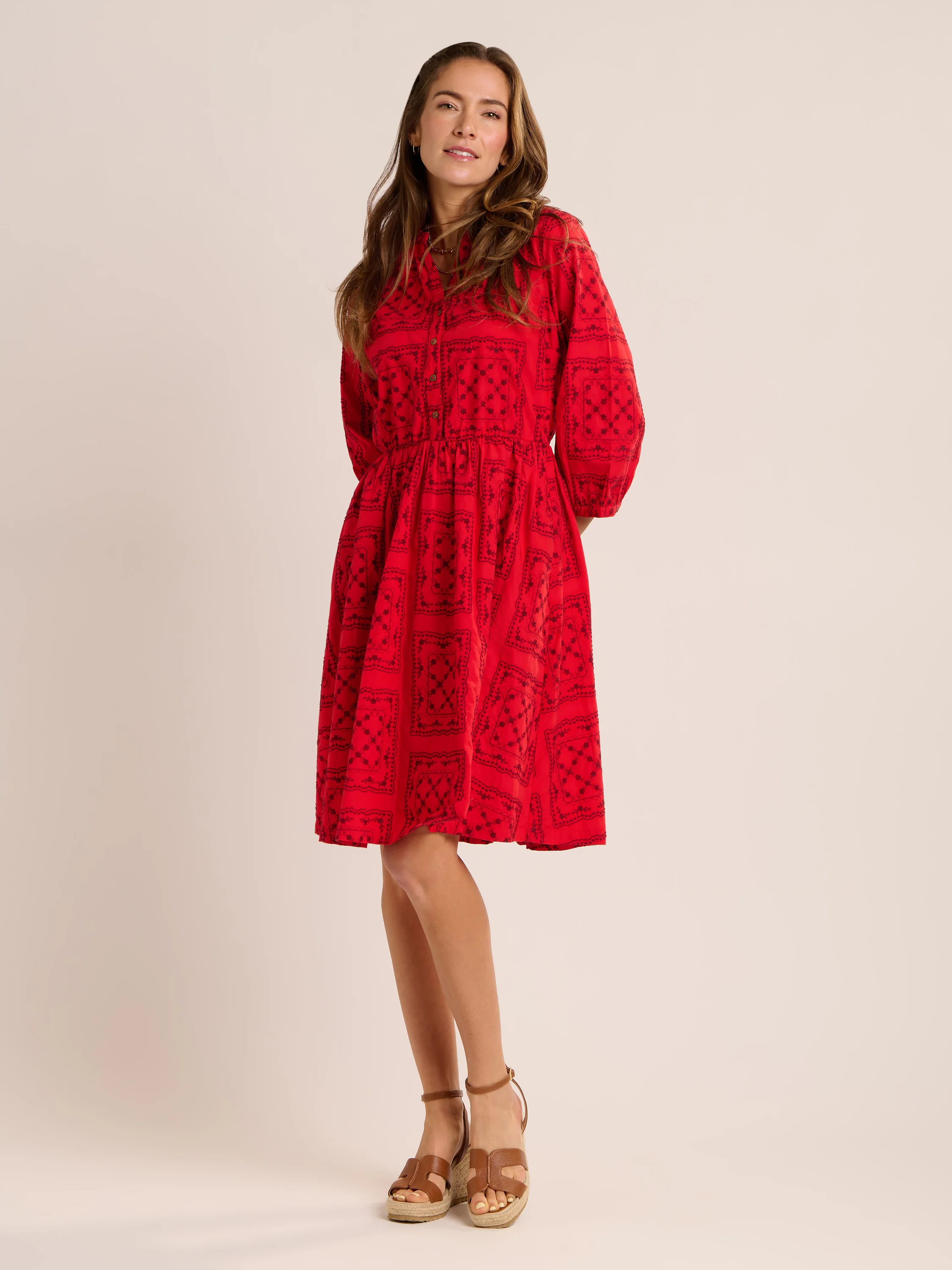 Zora Embroidered Knee Length Dress - Image 4