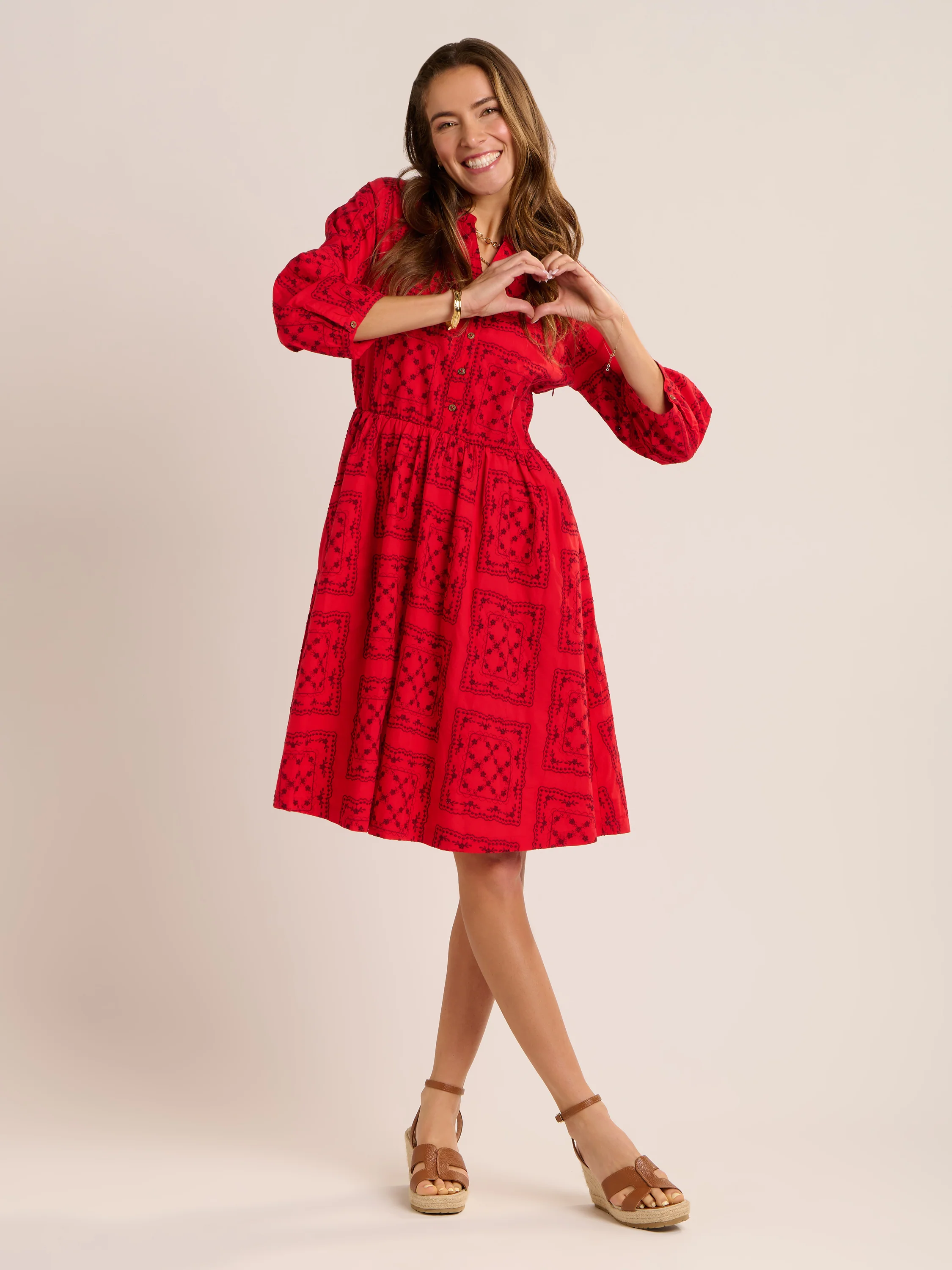 Zora Embroidered Knee Length Dress - Image 7